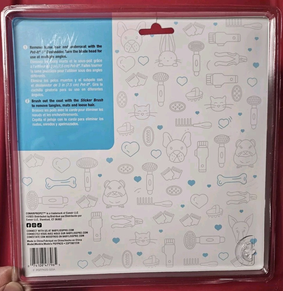 Conair Pro Pet Deshedding Starter 2 Pack - NIP