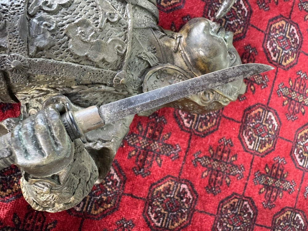 Japanese Samurai Bronze Table Statue (pre WW2) REVISED