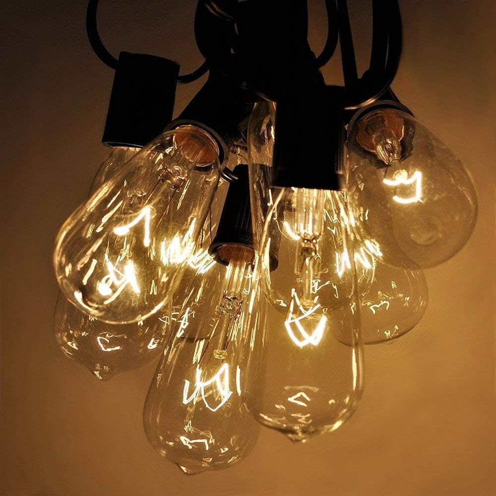 10 Pack Edison Replacement Light Bulbs for Outdoor String Lights, ST40 7W E17 Ba