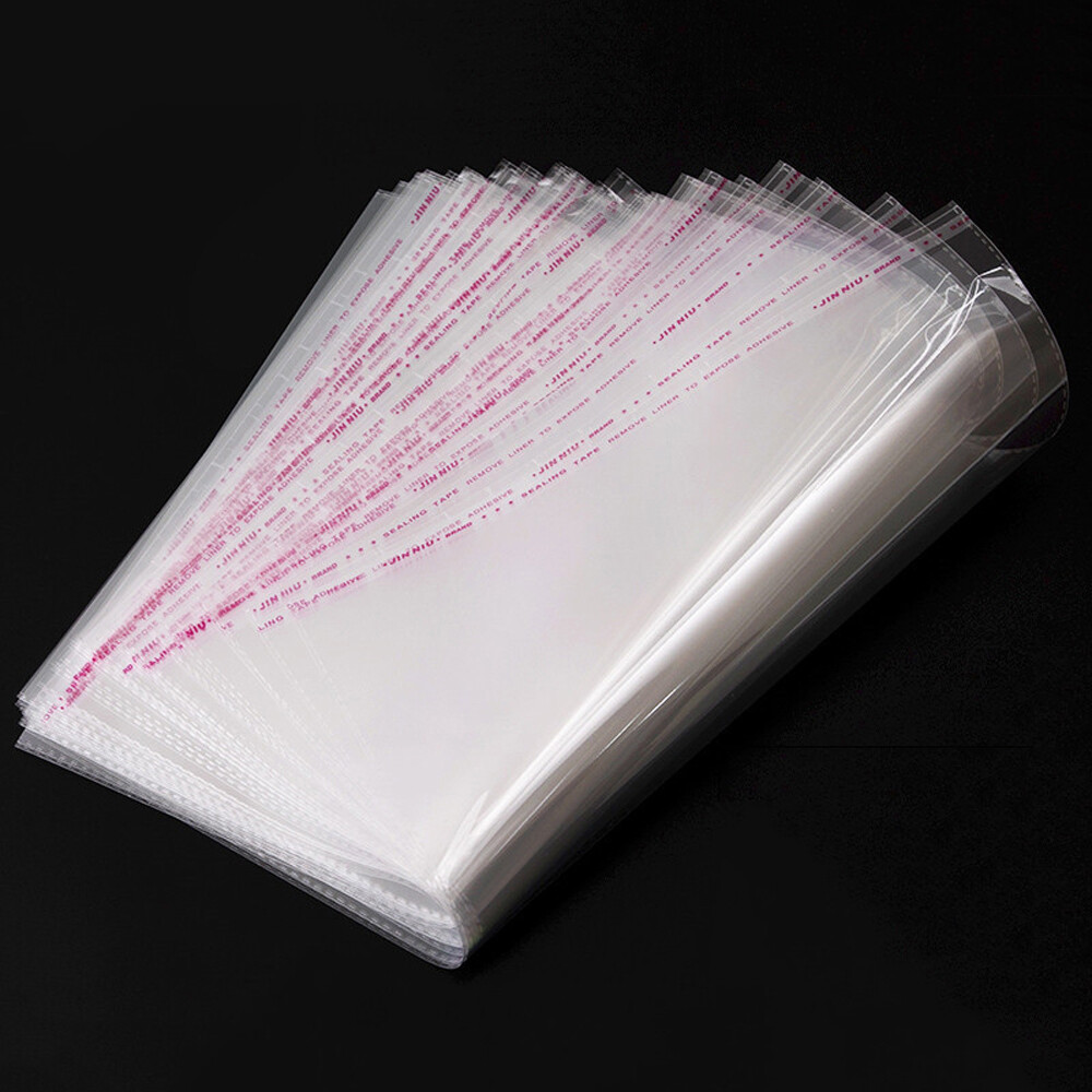 Clear Self Adhesive OPP Bags Resealable Cellophane Tape Poly Seal Packing Bags