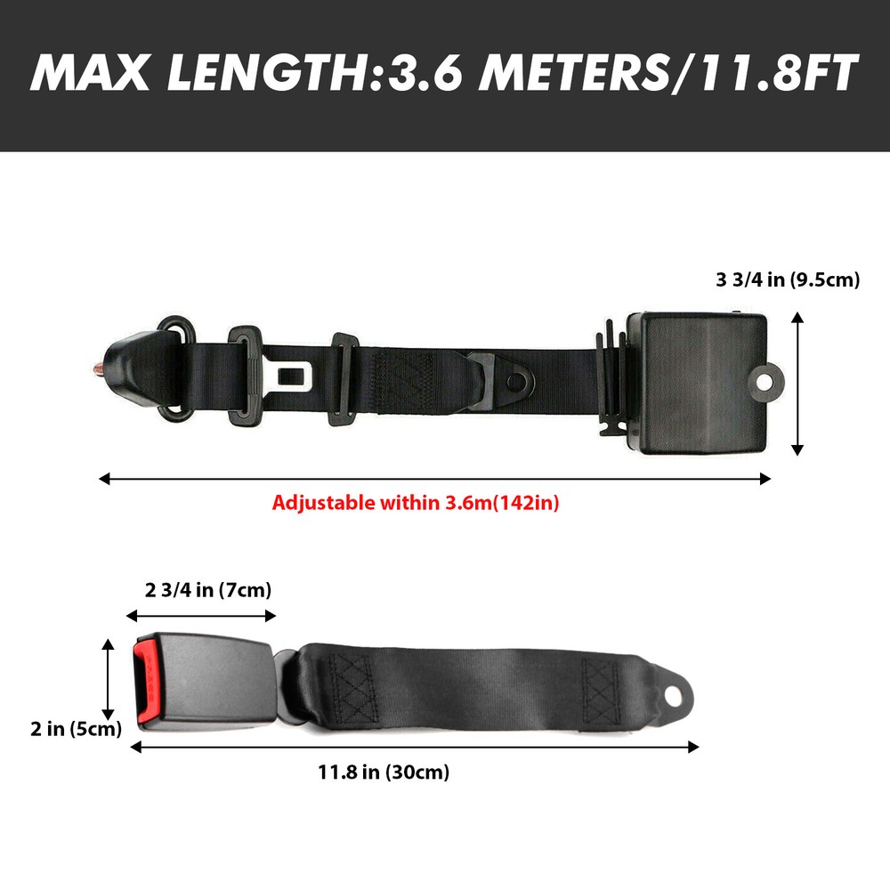 For Toyota Highlander Retractable & Adjustable 3 Point Seat belt Gray Replace