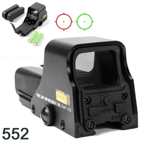 Tactical Holographic Reflex Sight Red Green Dot Light Adjustable AA Battery