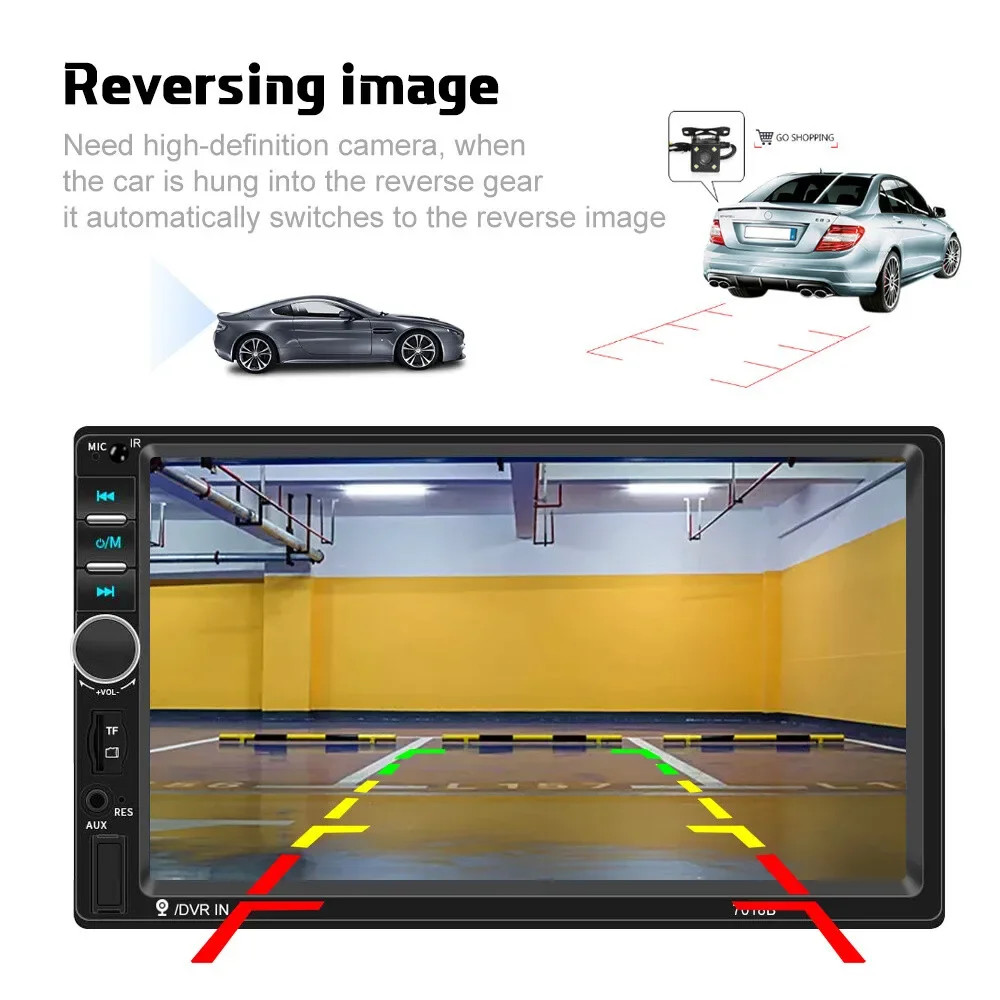 MP5 Car Player 2 Din 7 Inch Touch Screen Car Stereo Bluetooth + Backup Camera!