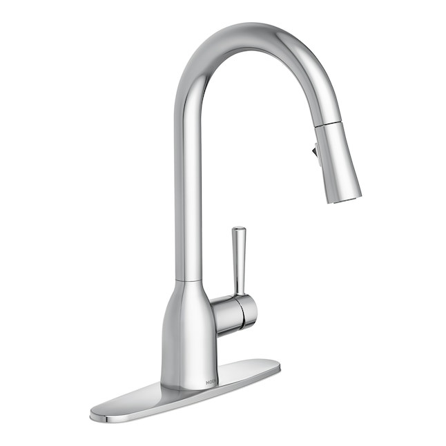 Moen Adler Chrome Single Handle Deck-mount Pull-down Kitchen Faucet with Sprayer