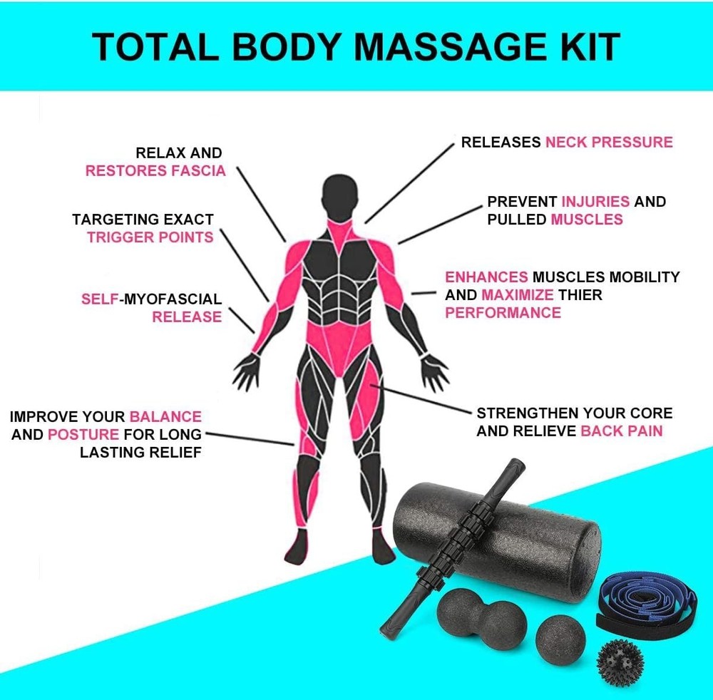 Foam Roller and Massage Tools Set for Enhanced Performance & Flexibility