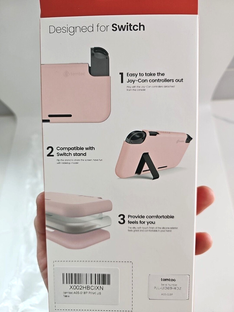 Tomtoc for Nintendo Switch Case Protective Silicone & 2 Screen Protector Pink