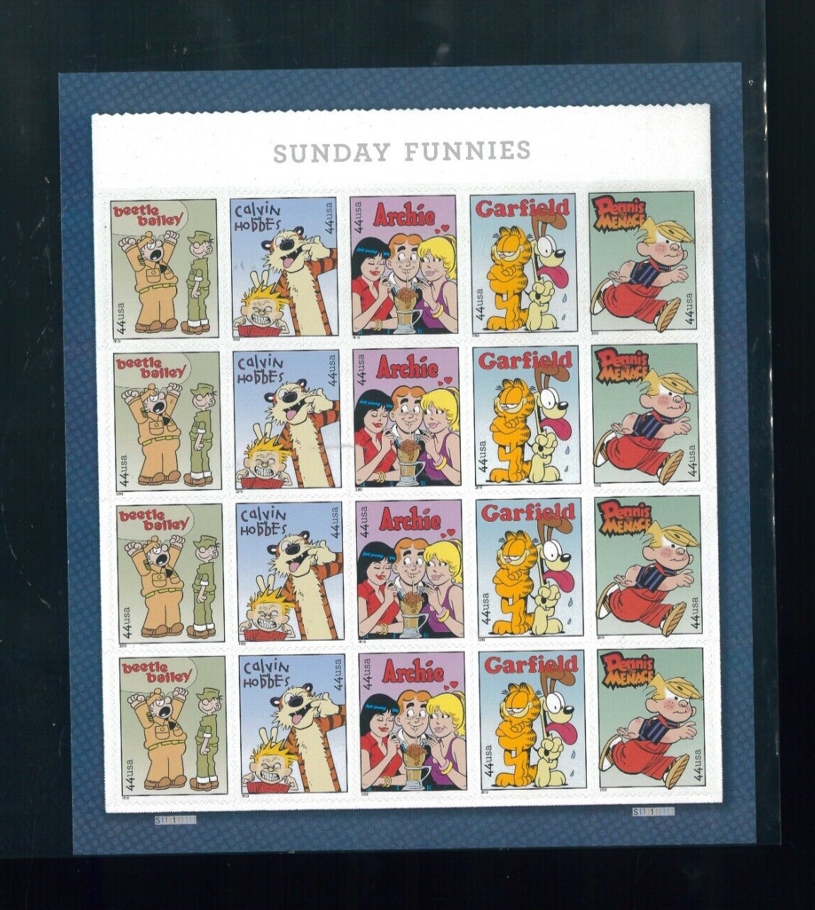 United States 44¢ Sunday Funnies Cartoons Postage Stamp #4467-71 MNH Sheet