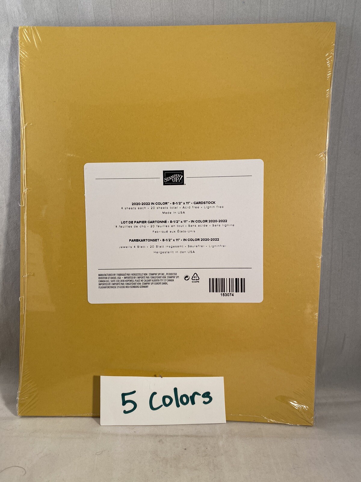 IN COLORS Assorted cardstock Stampin Up 8.5 X 11  In Color 2020-2022 Retired A22