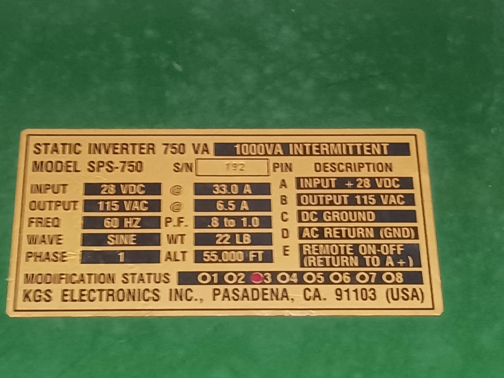 Static Inverter PC-17A Removed Working
