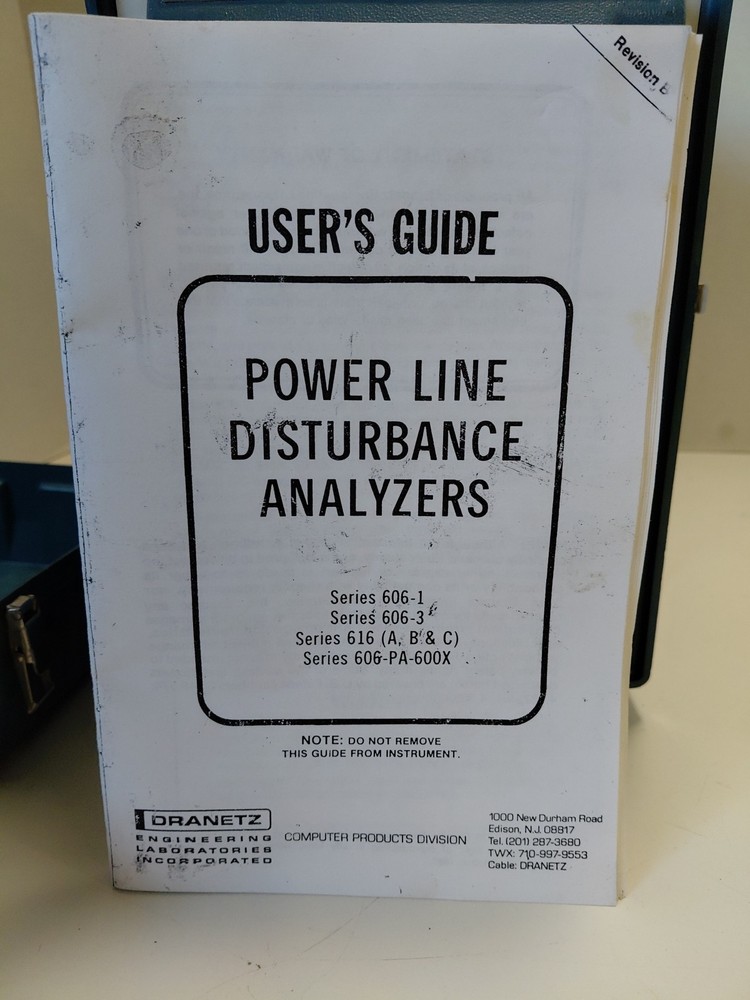 DRANETZ SERIES 606 UNIVERSAL DISTURBANCE ANALYZER With Printer