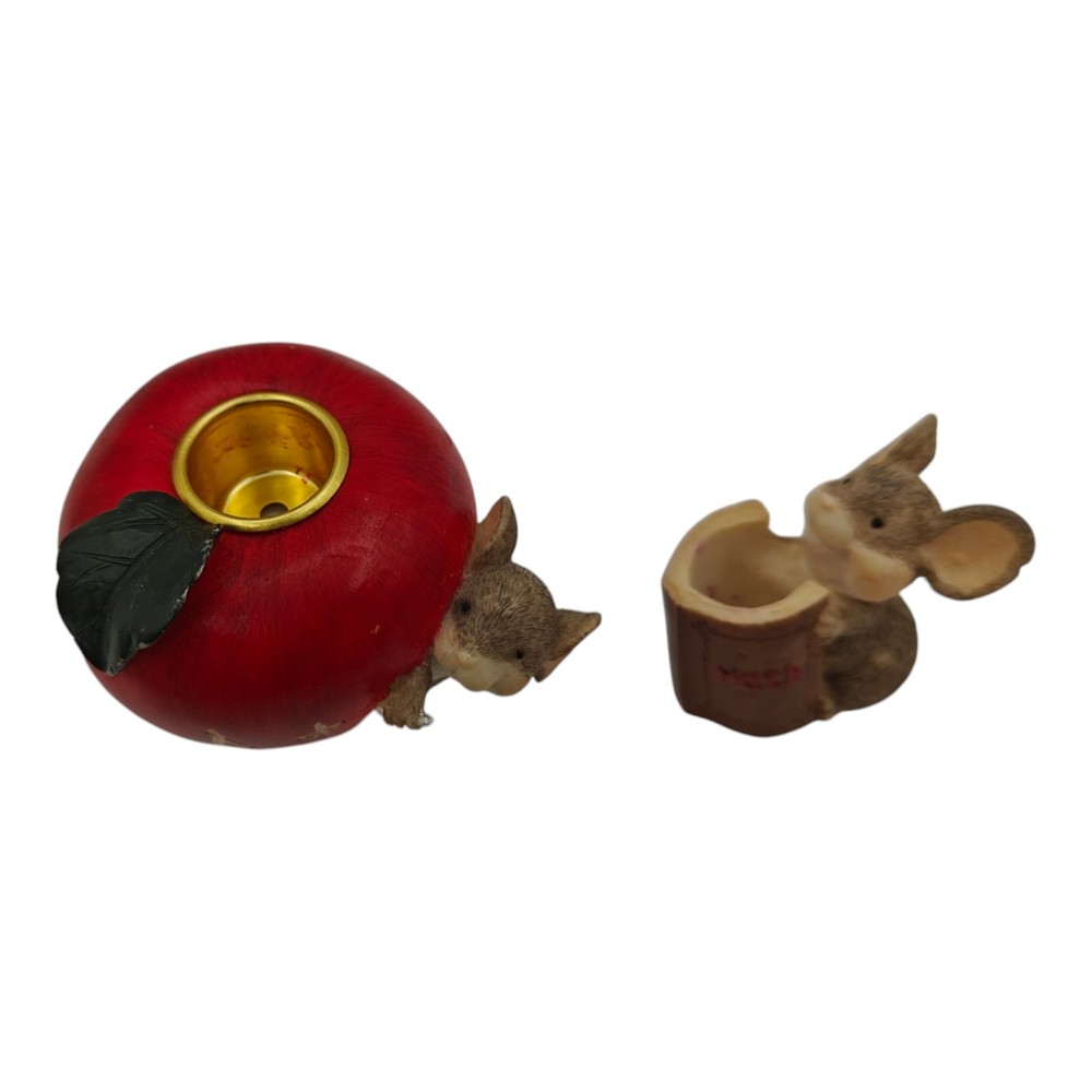Apple Candle Holder W Mouse Teacher Abc Math
