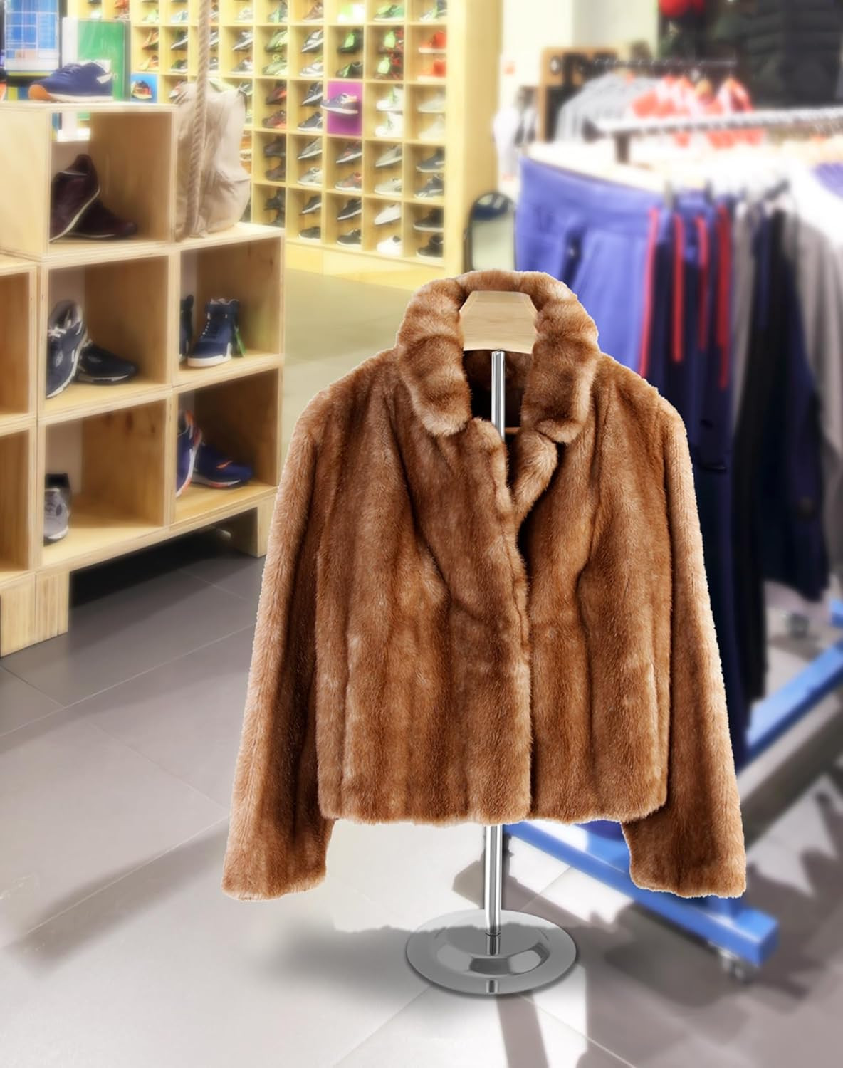 Adjustable Metal T-Shirt Display Stand, 2 Pack Foam & Wire Clothes Hanger Rack -