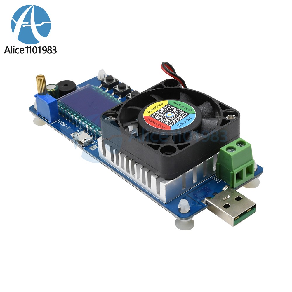 35W 5A Battery Capacity Tester Constant Current Electronic Load USB Power Tester