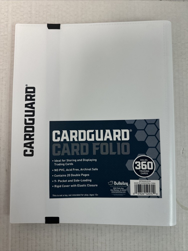 CardGuard Trading Card Folio 9 Pocket Side Loading Binder White