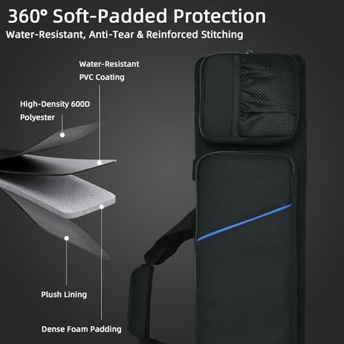 Pool Cue Stick Case Bag 4x4, Soft Padded Billiard Cue Case with Backpack Black