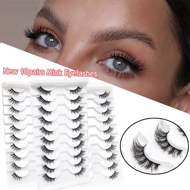 10pair Eyelash Extension Segmented Reusable False Eyelashes Half Eyelashes Soft+