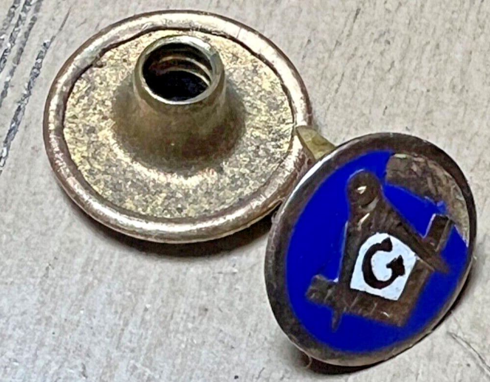 Vintage Antique Masonic Freemason Solid 10K Tie Tack Lapel Pin