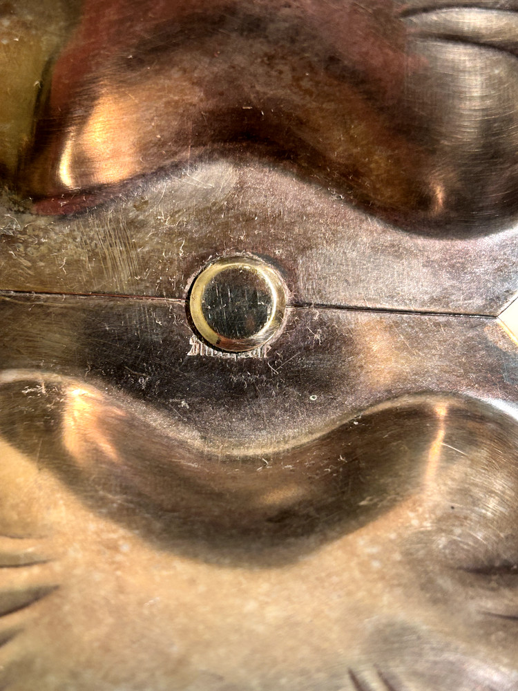 Vintage Silver Plated Double Shell Candy Dish w/ Bakelite Trim Handle