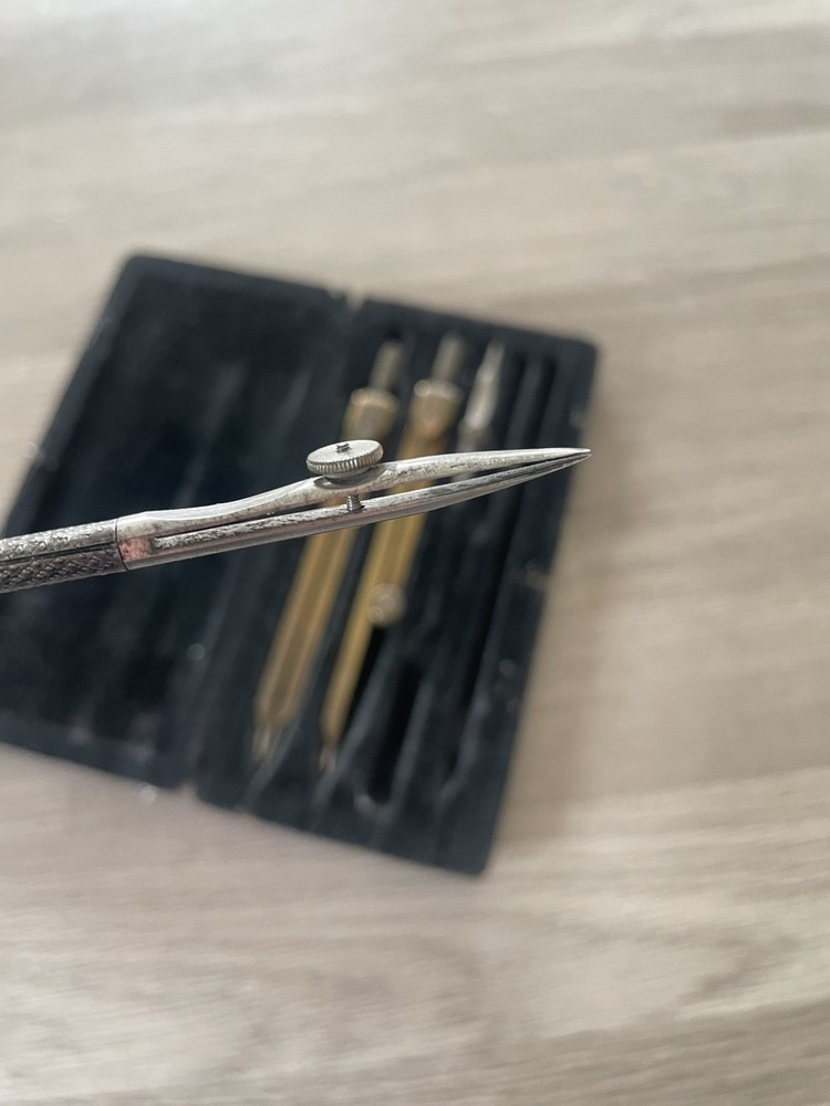 Vintage Lotter & Co. Technical Drawing Compass Instruments With Case