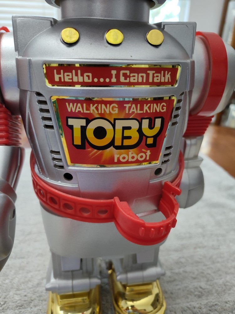 1986 New Bright TOBY ROBOT TALKING WALKING OUTER SPACE TOY Untested Excellent