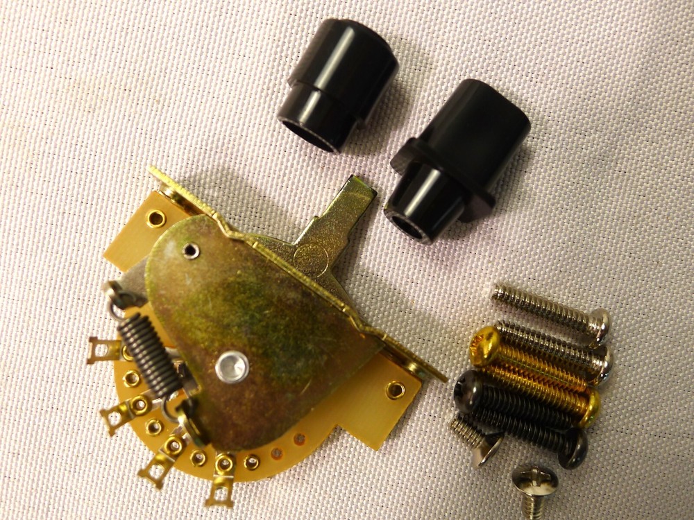 3 Way Blade Lever Switch With 2 pcs Black Barrel Knobs For Tele Guitar