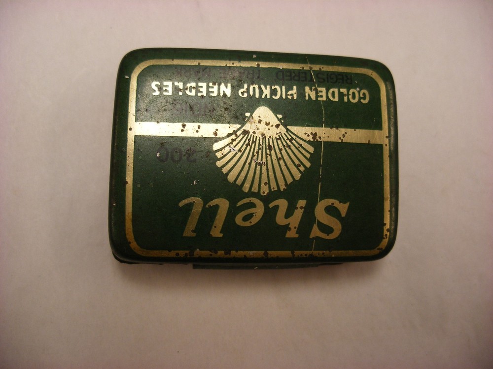Phonograph Victrola Gramophone - Needle Tin - Shell Golden Pickup