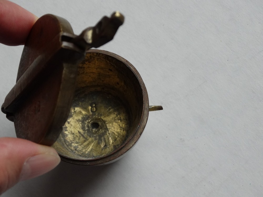 Antique (~18th c) Spanish Solid Brass Lidded Case, for Nested Weigth Set Medical