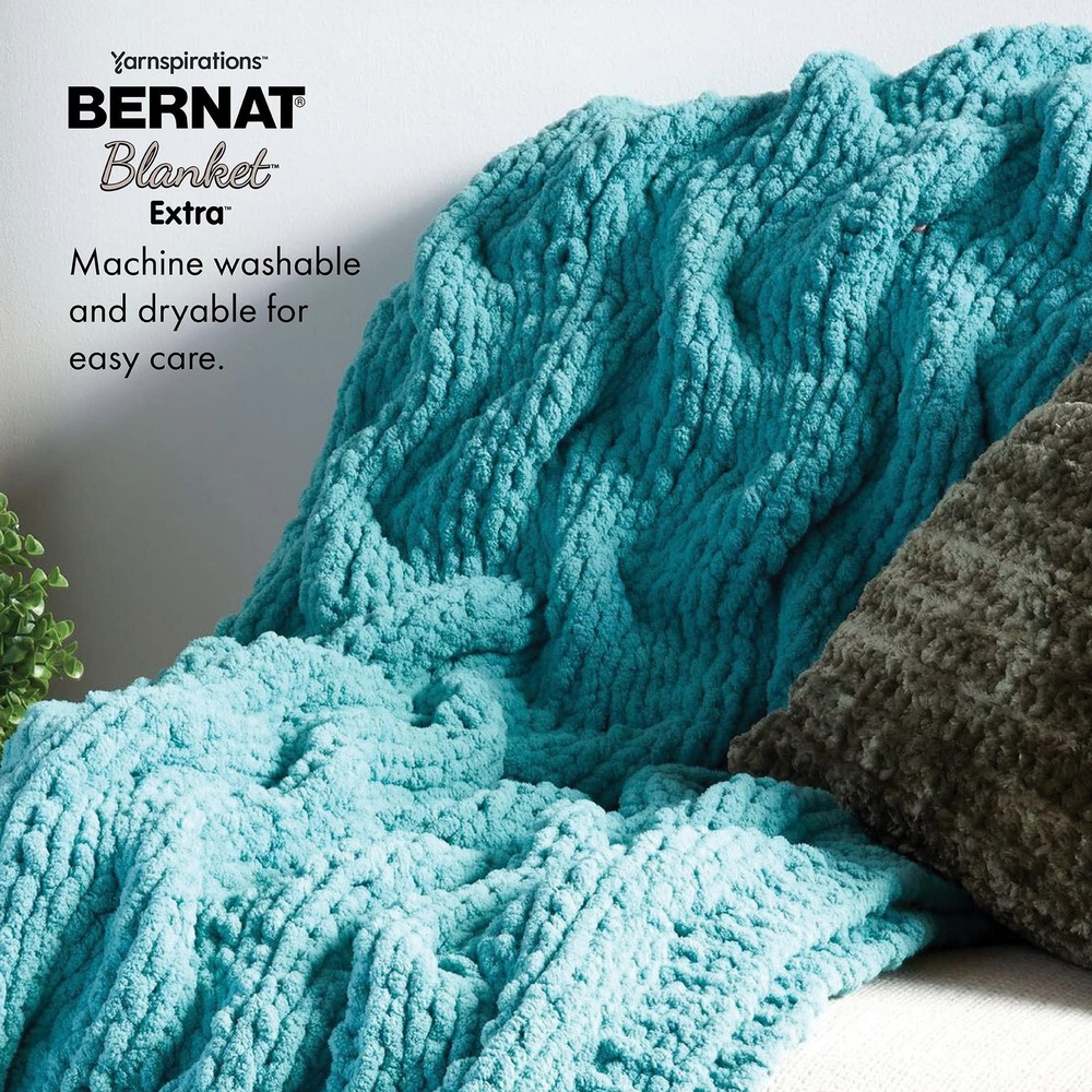 Bernat Blanket Extra Jumbo Yarn 2 Pack White Heavyweight Polyester Chenille
