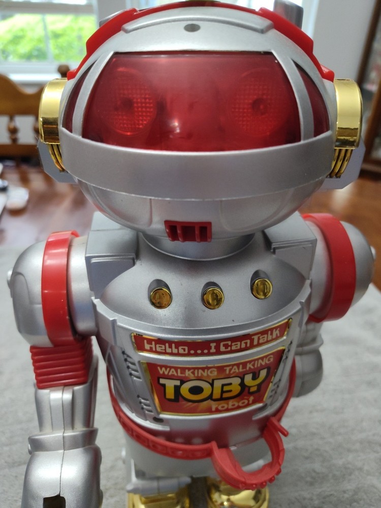 1986 New Bright TOBY ROBOT TALKING WALKING OUTER SPACE TOY Untested Excellent