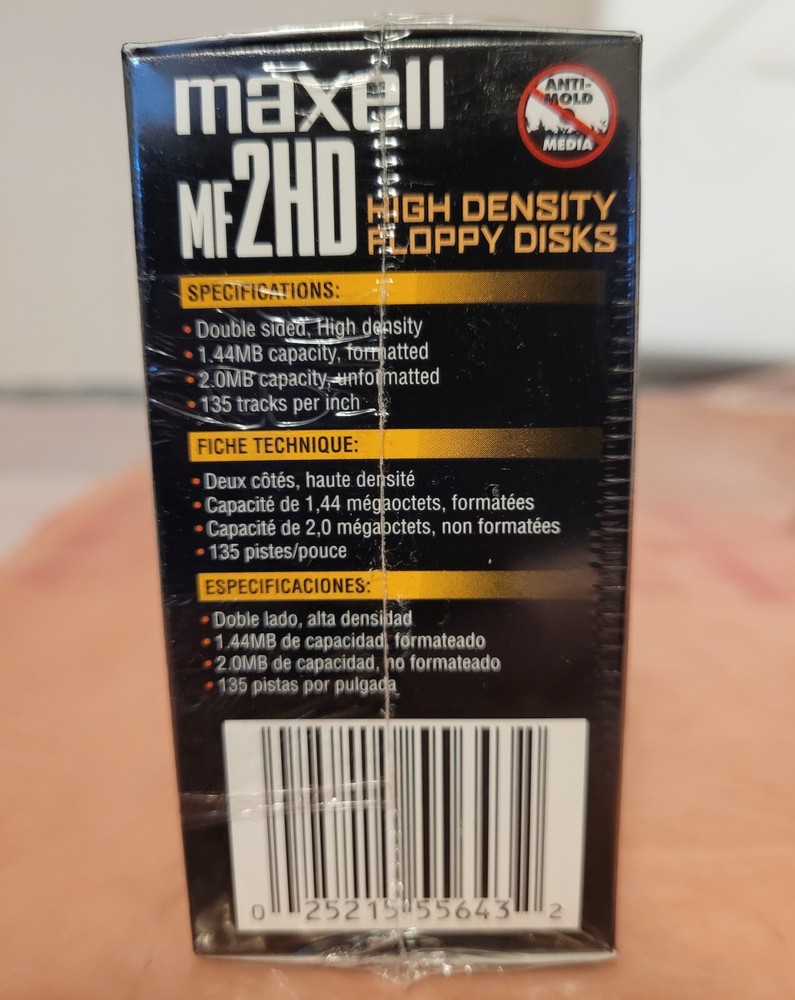 Maxell MF 2HD 3.5" High Density Floppy Disk MAC Formatted 10pk NEW
