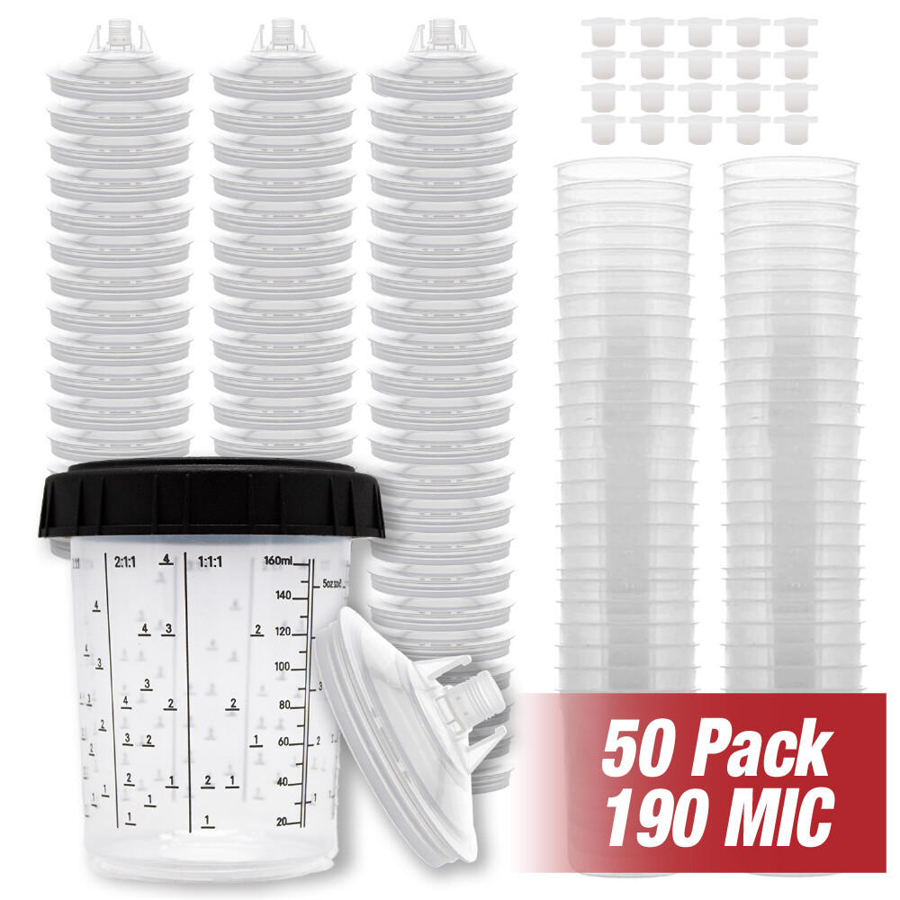 Disposable Paint Spray Cups System 190 Micron 50 Pack