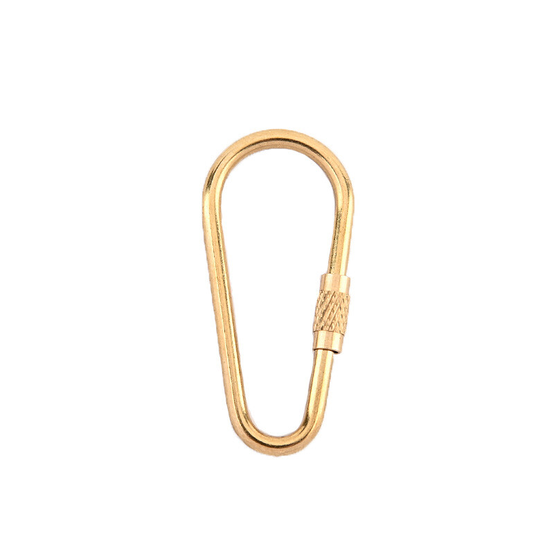 5PCS Brass Mini O Shape Ring EDC Screw Lock Carabiner Backpack Hook Keychain
