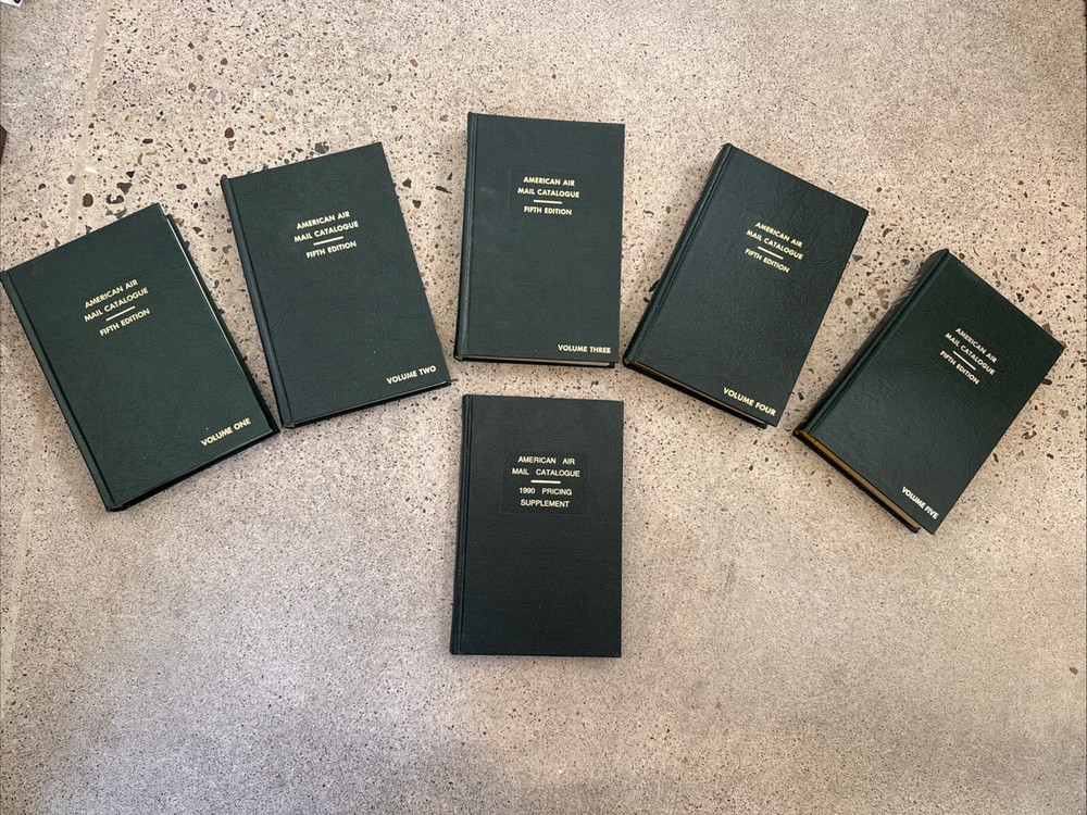 American Air Mail Catalog Vols I–V + 1990 Supplement Tarn Library Rare Clean
