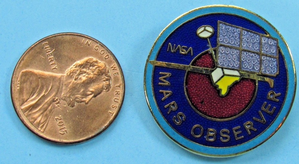 NASA official PIN '92 vtg MARS OBSERVER space exploration probe enamel