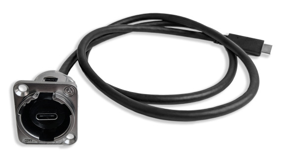 Switchcraft EHUSB31CFCMB EH Series USB Type C Connector with 3' Cable, Black