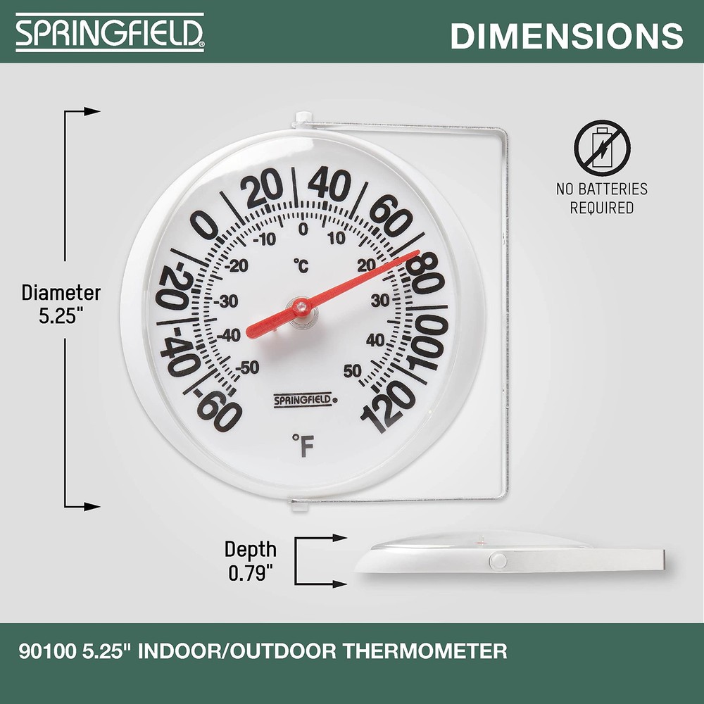 Big and Bold Thermometer with Mounting Bracket, Indoor Outdoor Thermometer, E...