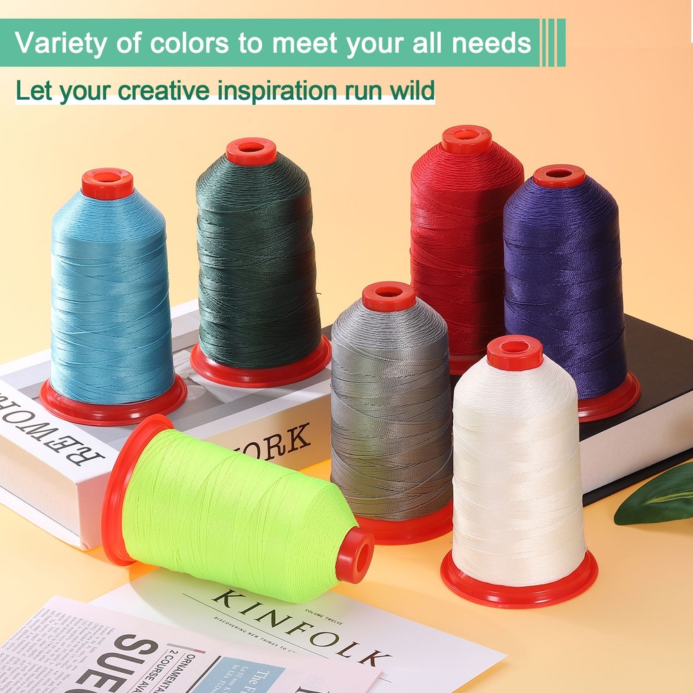 1400 Yards Bonded Nylon Sewing Thread 420D/3 Nylon Upholstery Thread Gray