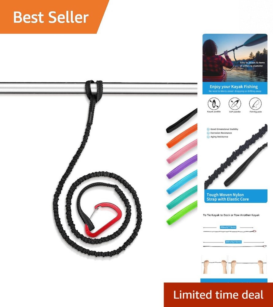 4-7ft Paddle Leash with Corrosion-Proof Carabiner for Secure Handling
