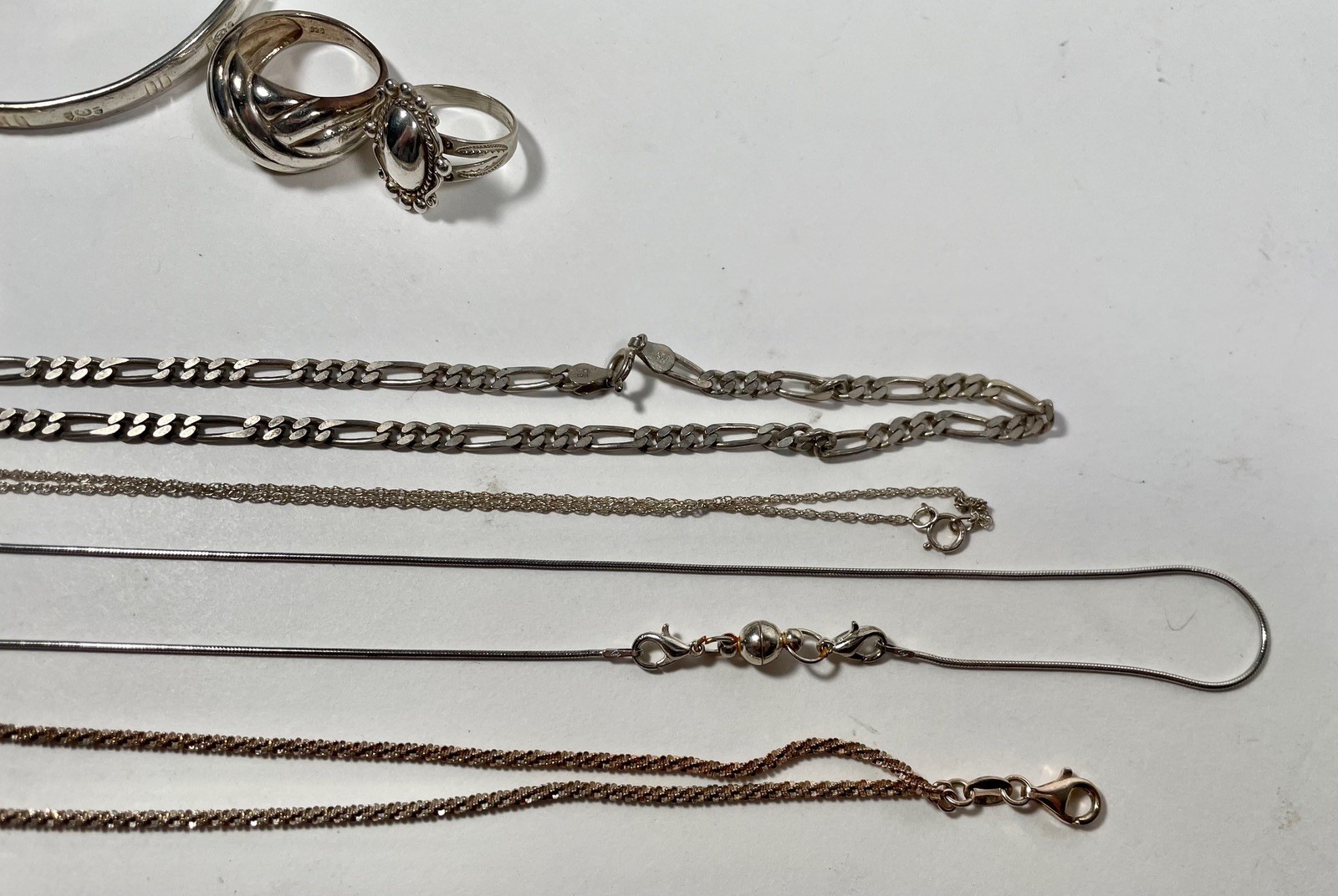 925 STERLING SILVER JEWELRY RINGS PENDANTS BRACELET NECKLACES SPOON 76.5 grams