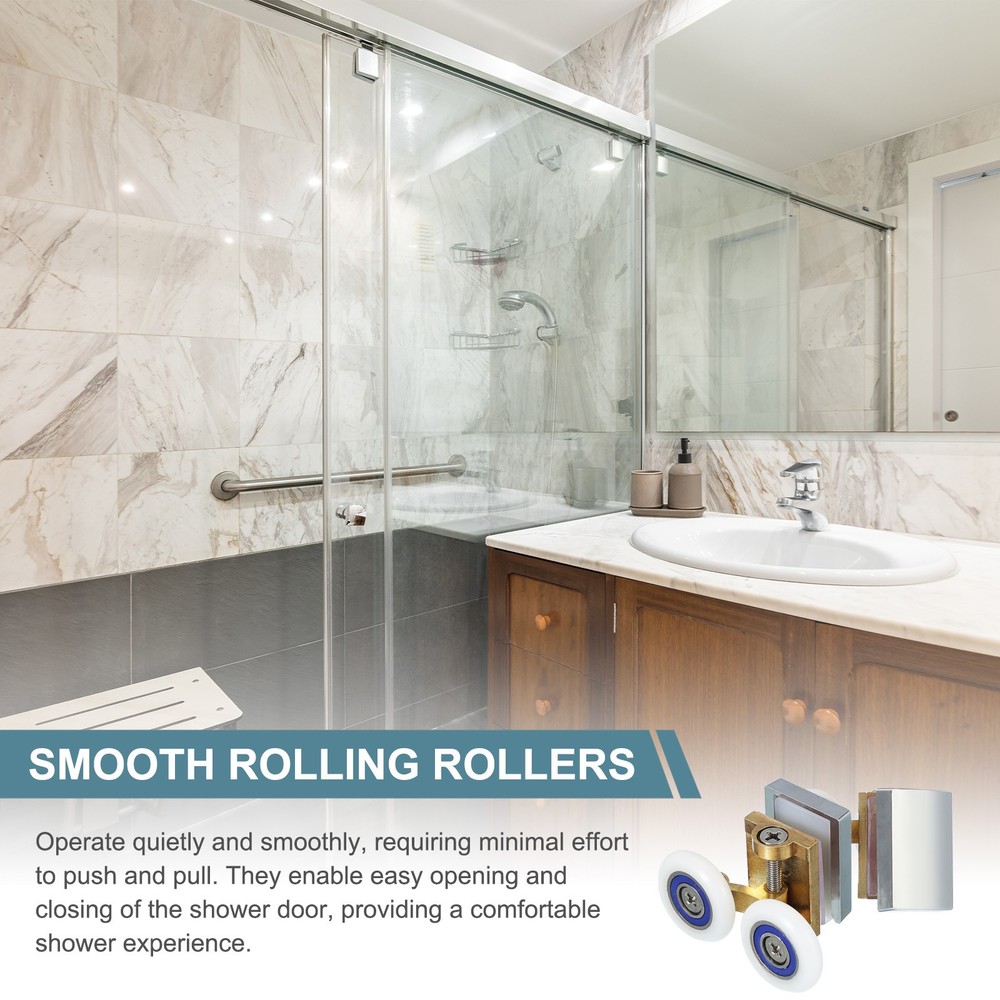 4 Pcs 26mm Double Shower Door Rollers Copper Top Wheels Copper Tone
