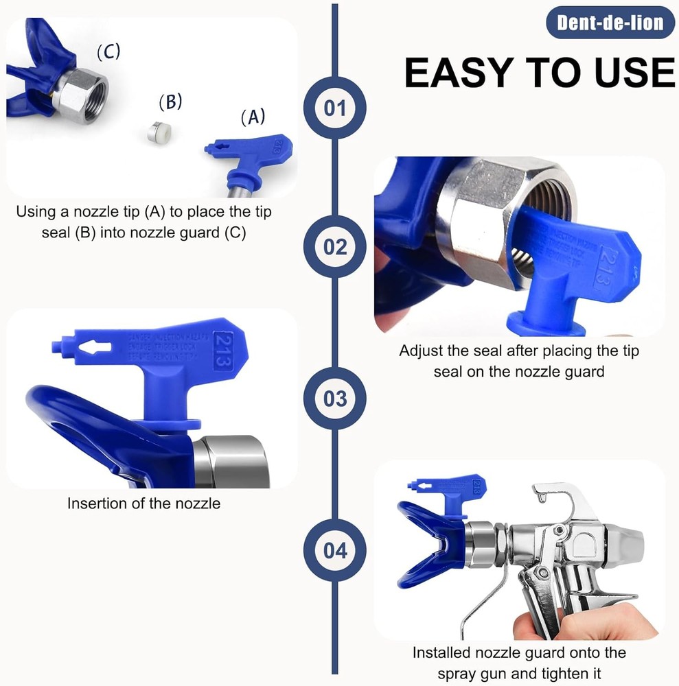 5Pcs Spray Tips, Airless Paint Sprayer Tips,Airless Tip Kit, 5...