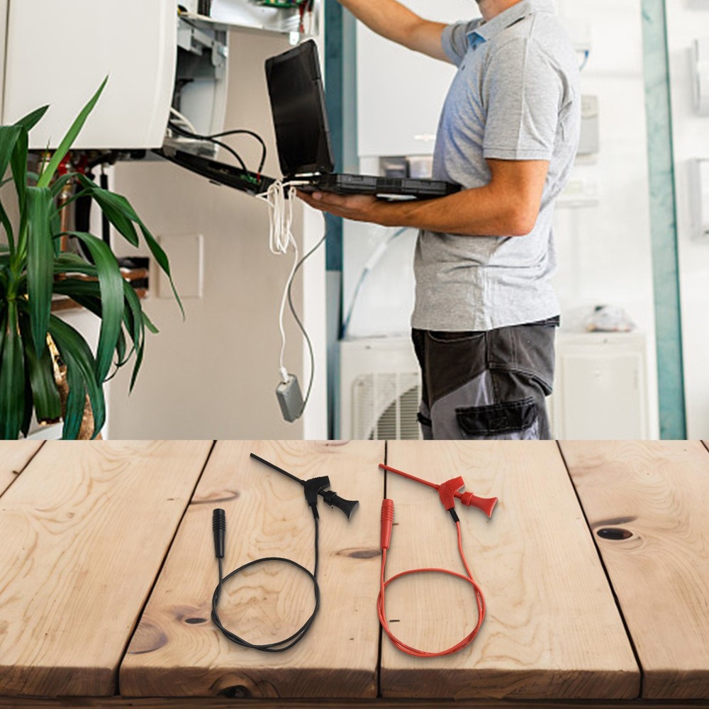 Compact Multimeter Test Hooks with 10 Inch Leads for IC Testing and Repairs