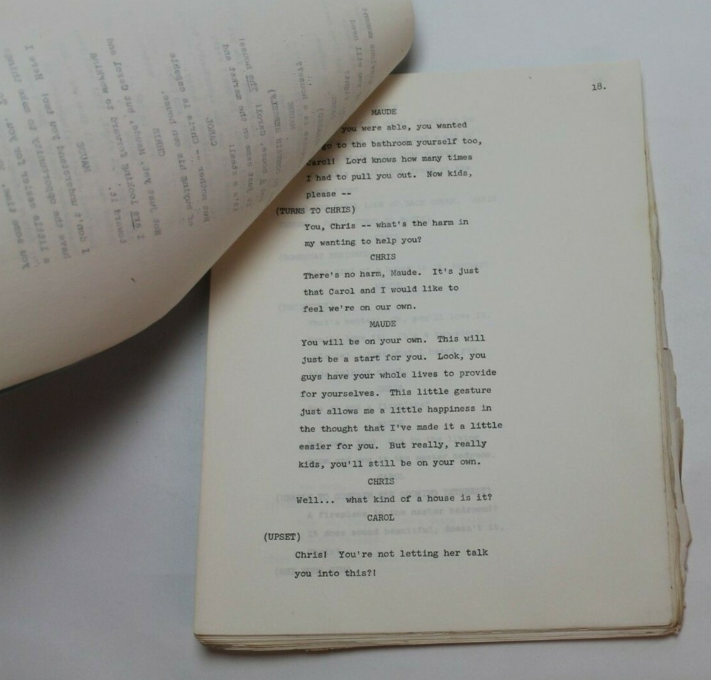 MAUDE / Budd Grossman 1973 Script "Carol's Problem" gift down payment on a house