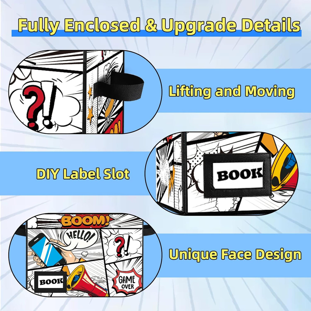 2 Pack Comic Book Storage Box, Collection Comic Protector Organizer, 15.8" X 7.8