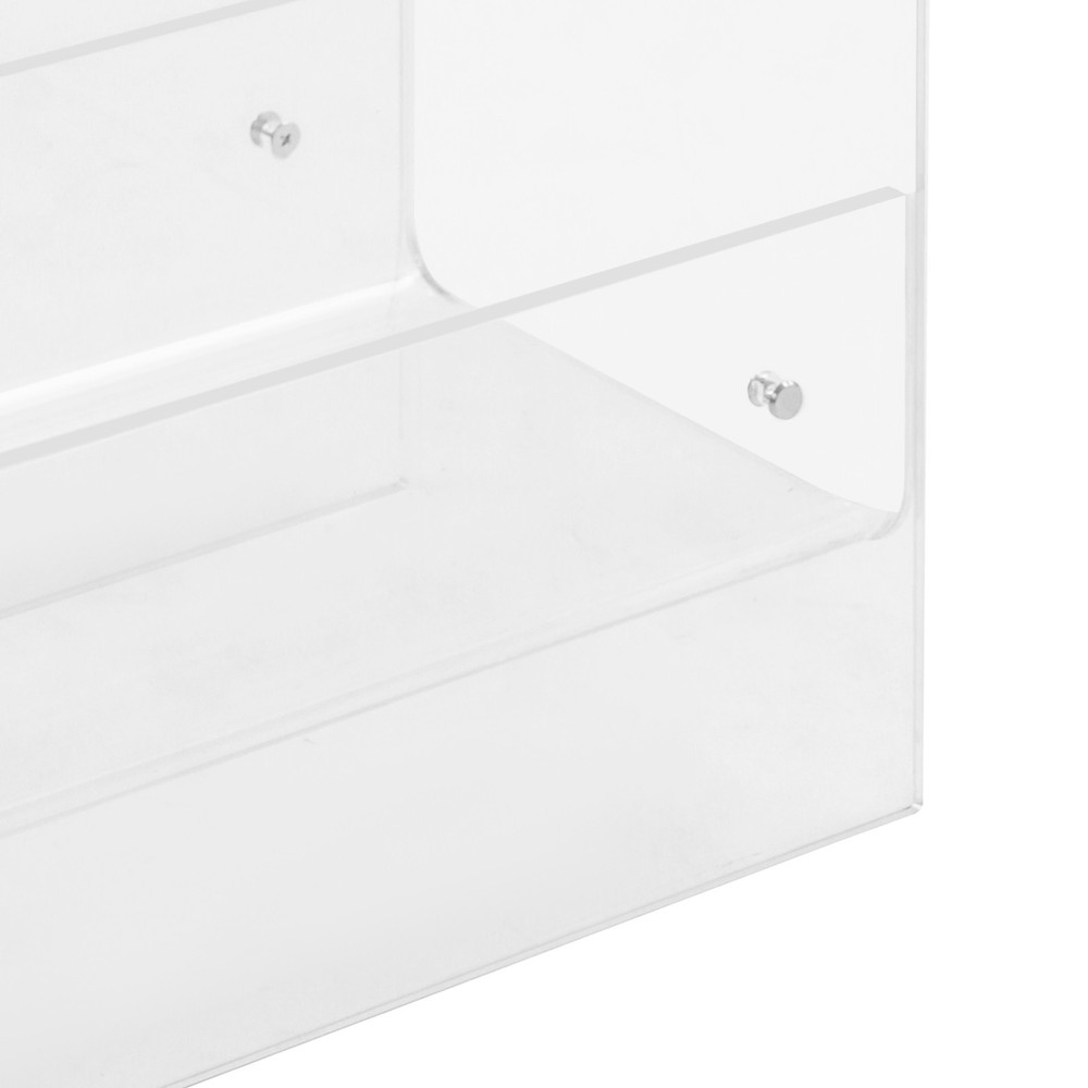 Side Table, Narrow End Table for Small Spaces, 3-tier Clear Acrylic Side Table