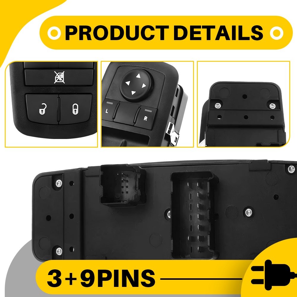 Front Driver Side Master Power Window Control Switch For Jeep Cherokee 2014-2017