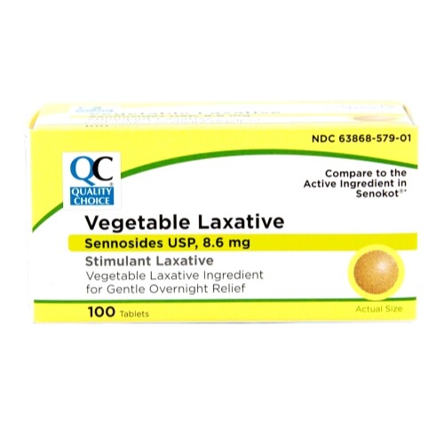 2 Pack Quality Choice Sennosides Natural Vegetable Laxative 100 Tablets Each