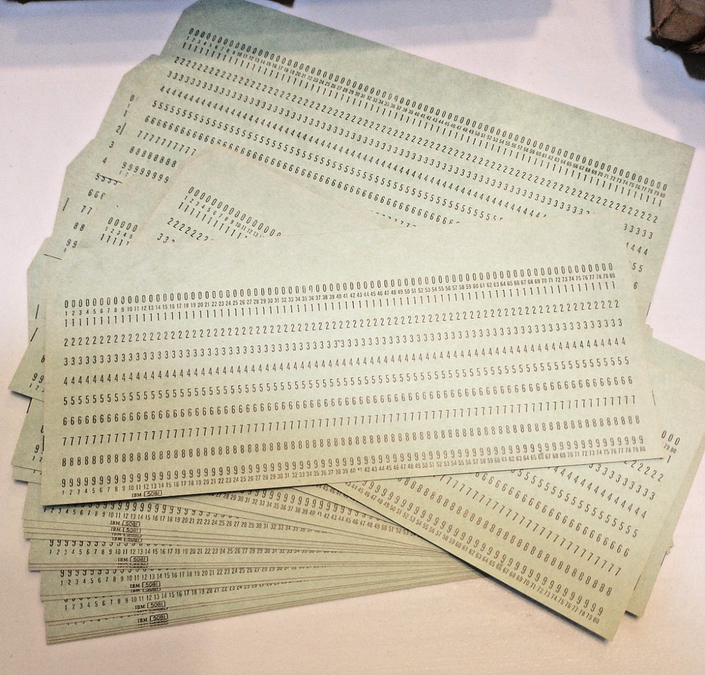 25 IBM 5081 Punch Cards Solid Green Blank Vintage Computer MainFrame Data Cards