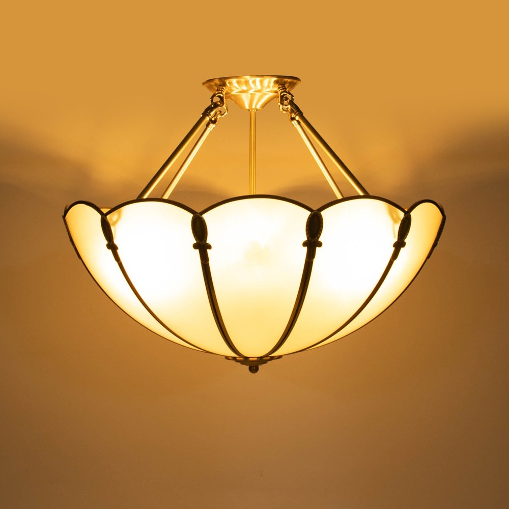 Ceiling Light Glass Ceiling Light Vintage Round Ceiling Light Fixture 60W