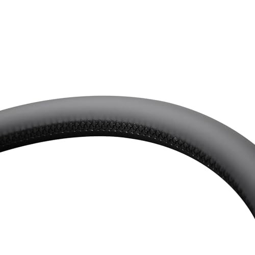 Steering Wheel Wrap for Dodge Black Smooth&Hexagon Embossed Artificial Leather